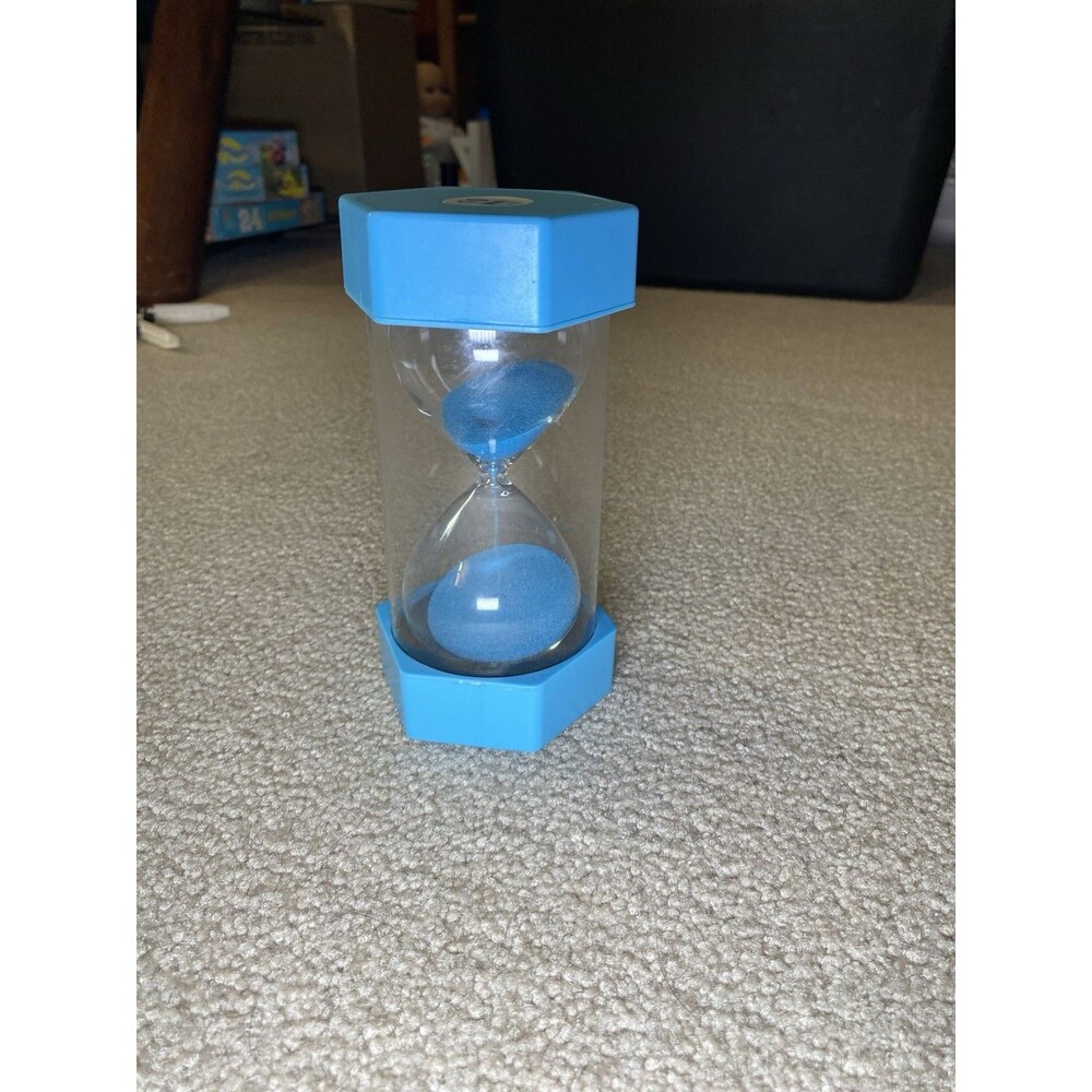 Large 10 Minute Sand Timer Blue Hourglass Visual Classroom Tool